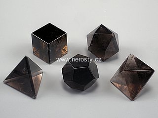 smoky quartz, platonic solid